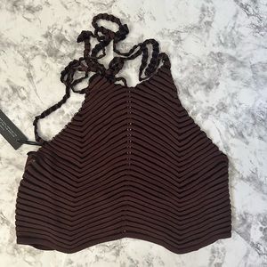 Maniere de Voir knitted halter top